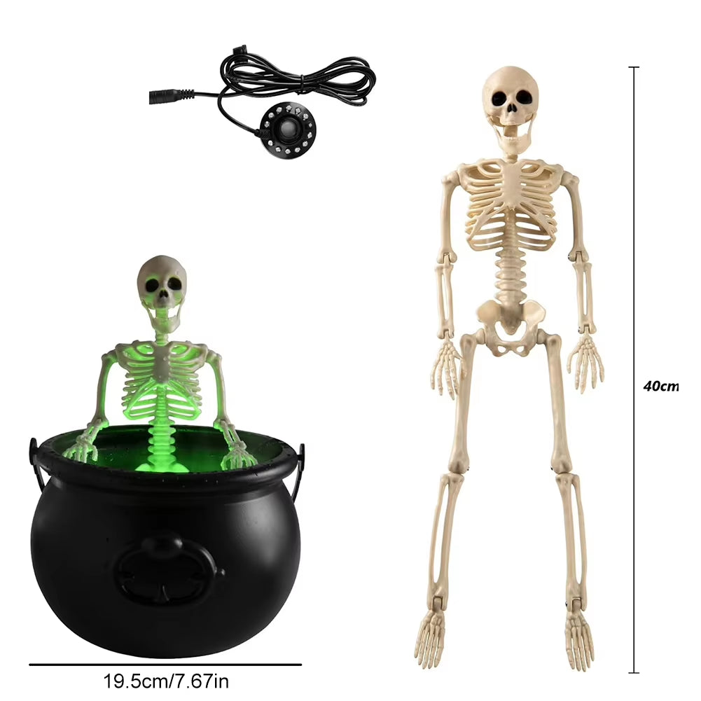 Black Cauldron Bucket Trick or Treat Halloween Candy Bowl Witch Cauldron Pot for Horror House Decor