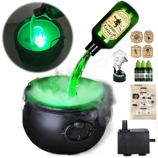 Black Cauldron Bucket Trick or Treat Halloween Candy Bowl Witch Cauldron Pot for Horror House Decor