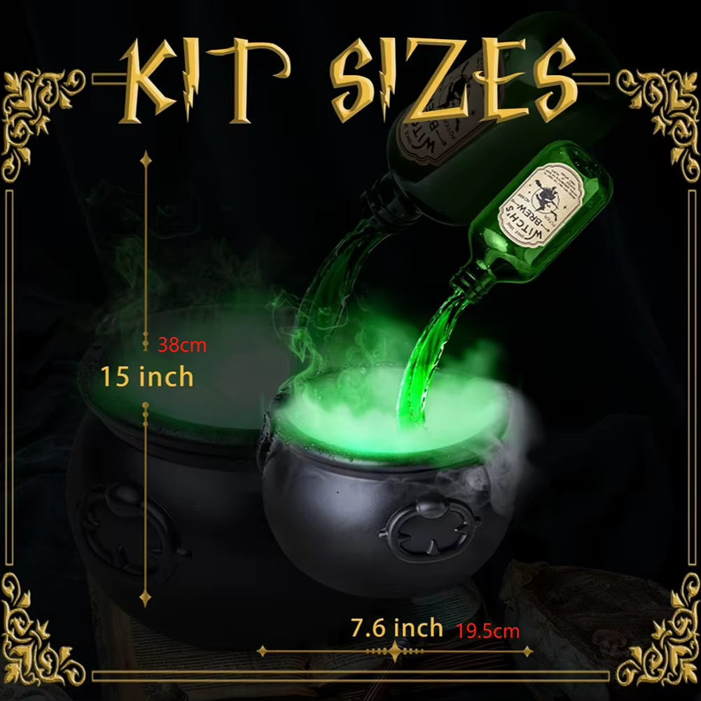 Black Cauldron Bucket Trick or Treat Halloween Candy Bowl Witch Cauldron Pot for Horror House Decor