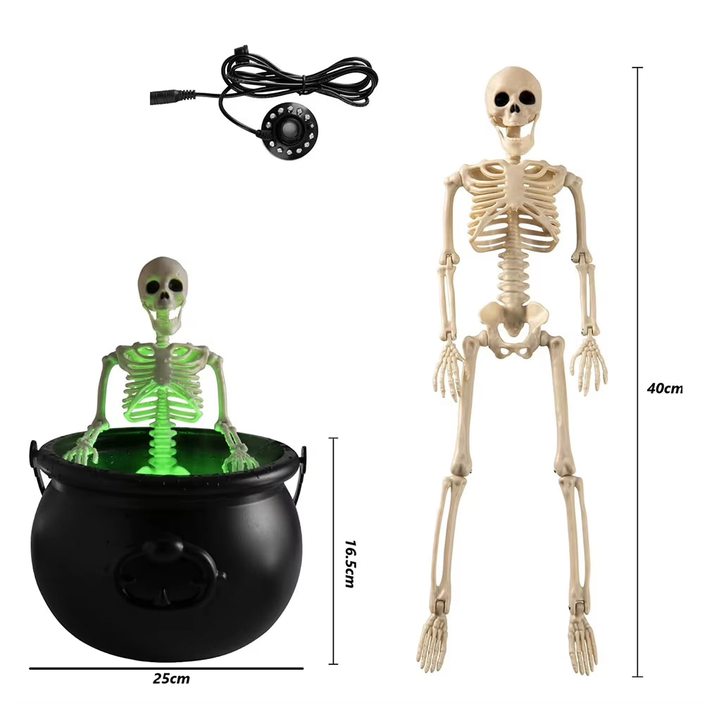 Black Cauldron Bucket Trick or Treat Halloween Candy Bowl Witch Cauldron Pot for Horror House Decor