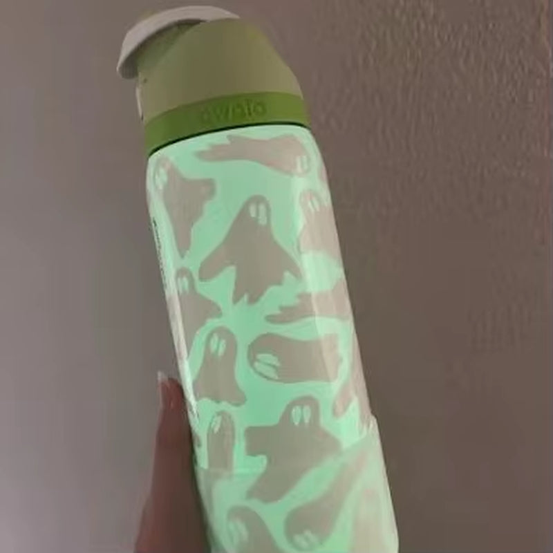 GLOW in the DARK! 32Oz Spooky Ghost Tumbler - Vacuum Insulated Stainless Steel Cup W/ Double Lid, 24H Cold & Hot (Halloween Gift